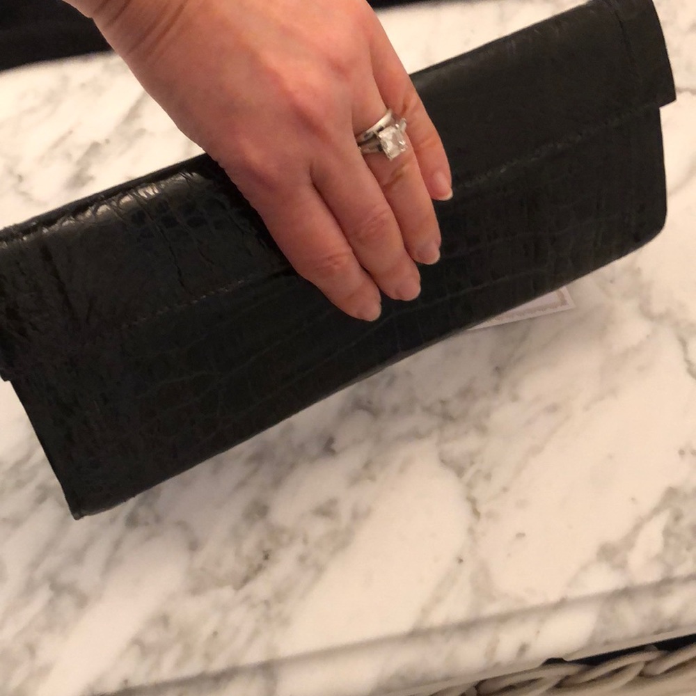 Like New!Nancy Gonzalez Black Crocodile Clutch bag